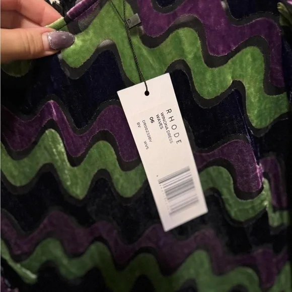 RHODE Winona Tiered Maxi dress in Purple and Green Velvet Waves - 6 Dresses RHODE Winona Tiered Maxi dress in Purple and Green Velvet Waves - 6 Dresses